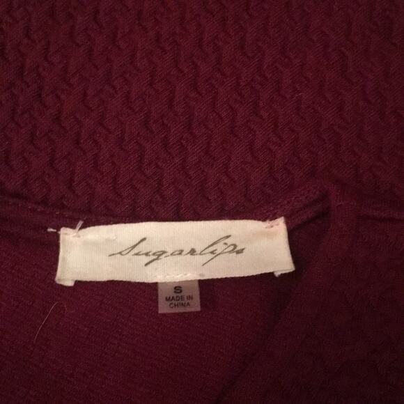 Sugarlips Dark Red Drop Waist Quilted Asymmetrical Dress Size Small - Picture 4 of 4